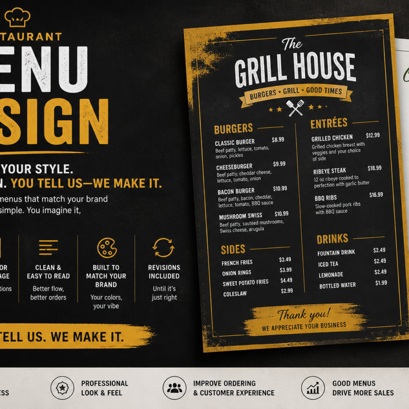 Restaurant Menu — Design + Print Order Help