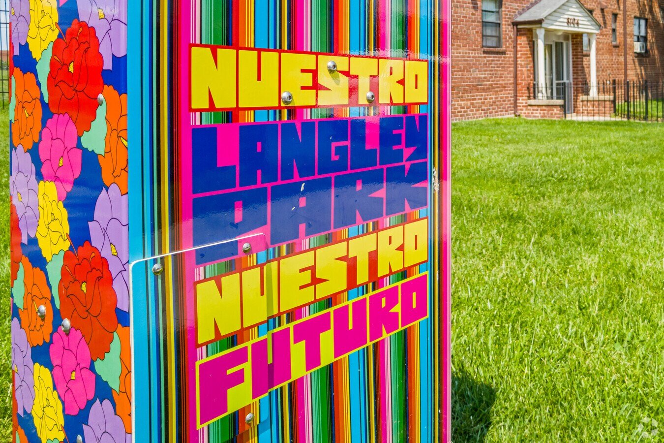 Colorful Nuestro Langley Park Nuestro Futuro community sign