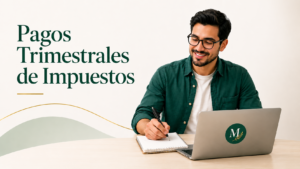Ilustración de pagos trimestrales de impuestos para trabajadores por cuenta propia y contratistas 1099.