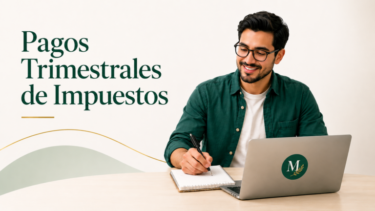 Ilustración de pagos trimestrales de impuestos para trabajadores por cuenta propia y contratistas 1099.