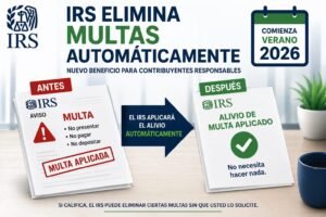 IRS elimina multas automáticamente para contribuyentes elegibles en 2026